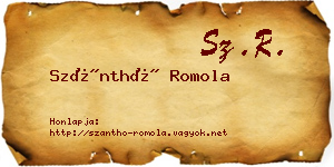 Szánthó Romola névjegykártya